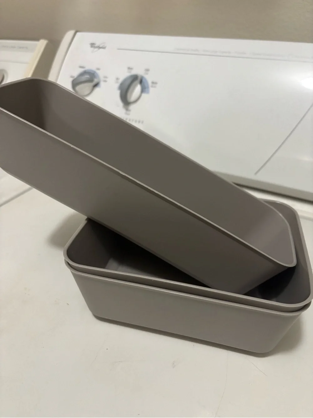 Minimalist Gray Plastic Storage Bins Set of 3